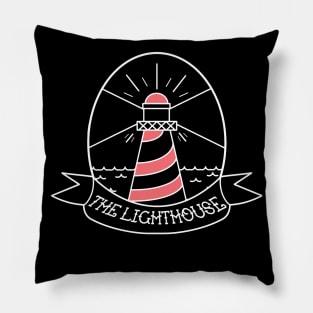 Old School Coral Lighthouse Pillow