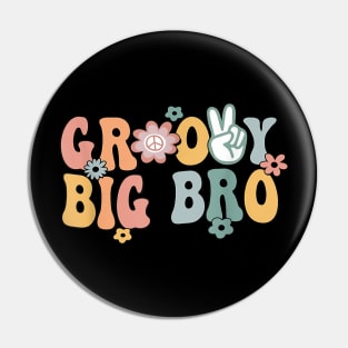 Groovy Big bro Retro Brother Matching Family 1st Birthday Pin