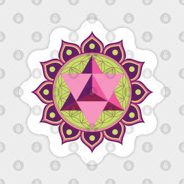 Merkaba with Flower of Life Magnet by GalacticMantra