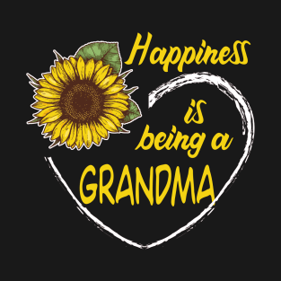 Happiness Is Being A Grandma Sunflower Heart T-Shirt