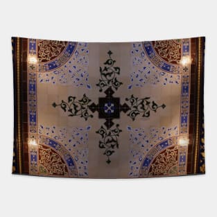 Ornamental Tiled Ceiling Geometric Pattern Tapestry