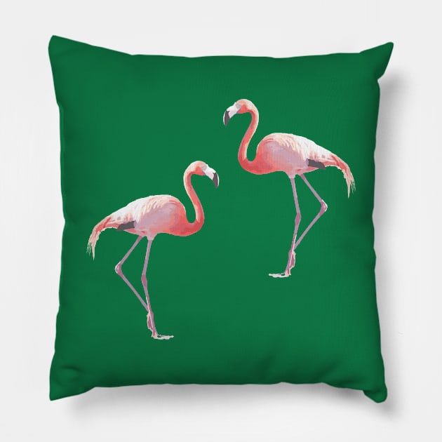 Flamingo #3 Pillow by Vin Zzep