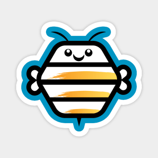 Smiling Bee Graphic - Cute Honeycomb Shaped Bee To Bring A Smile Magnet