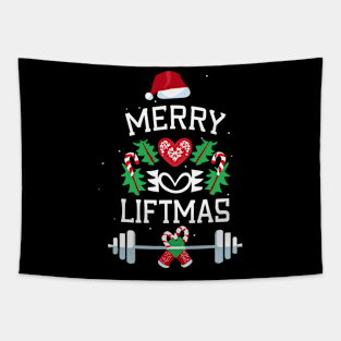 Merry Liftmas Ugly Christmas Sweater Fitness Lover Christmas Tapestry