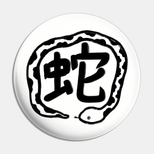 Snake in Japanese Kanji Pin