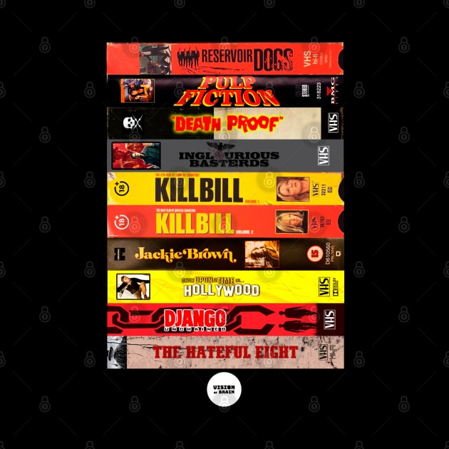 Tarantino VHS stack by visionofbrain