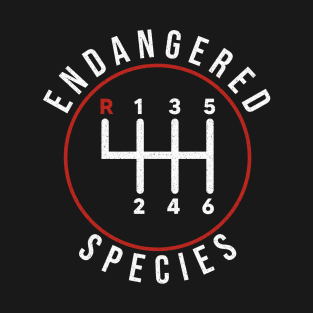 Endangered Species Manual Gearbox Stick Shift 6 Speed T-Shirt