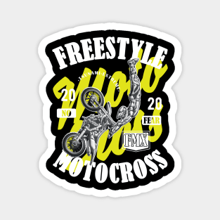 Freestyle Motocross FMX No Fear Yellow Magnet