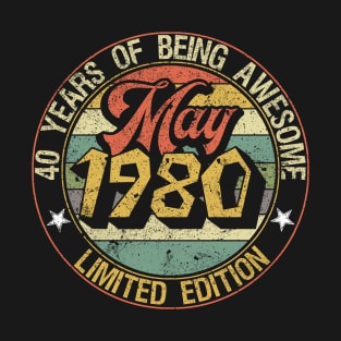 born May 1980 Vintage Gift T-Shirt