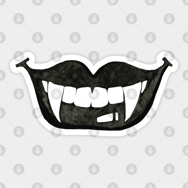 Black Vampire Fangs Last Minute Halloween Costume Vampire Fangs Sticker Teepublic