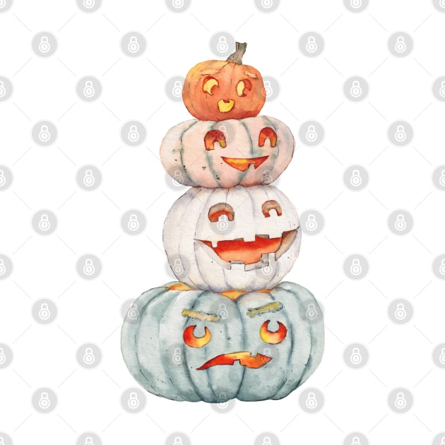 Halloween pumpkins art by InnaPatiutko