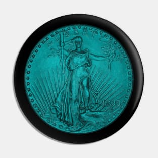 USA Liberty 1933 Coin in Turquoise Pin