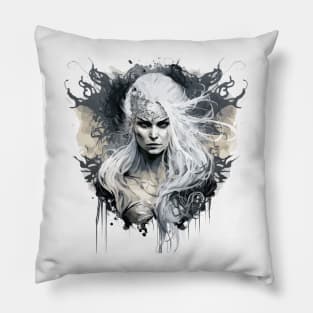 Woman Beauty Portrait Fantasy Painting Wild Life Adventure Pillow