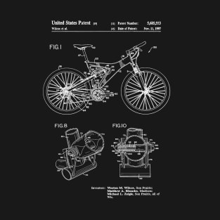 Mountain Bike Patent Inventors White T-Shirt