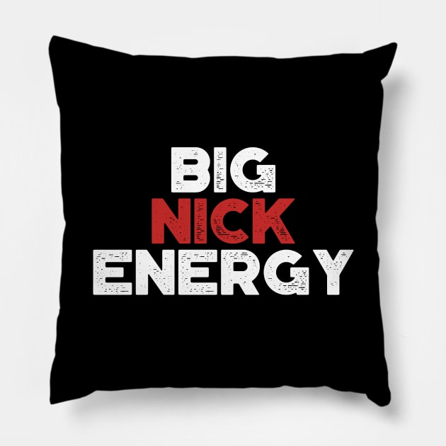 Big Nick Energy Funny Vintage Retro (Christmas) Pillow by truffela