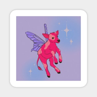 Bright pink fairy cow Magnet