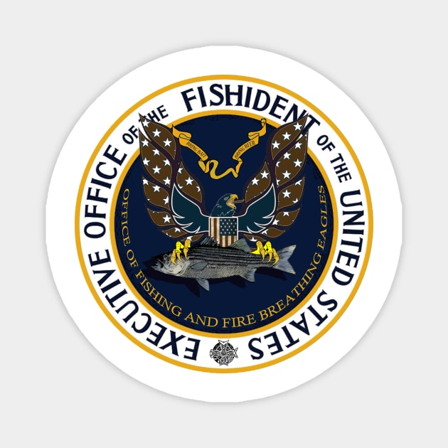 Fishident Fishing seal - striped bass Magnet by Hook Ink