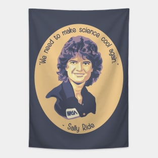 Sally Ride Portrait and Quote Tapestry