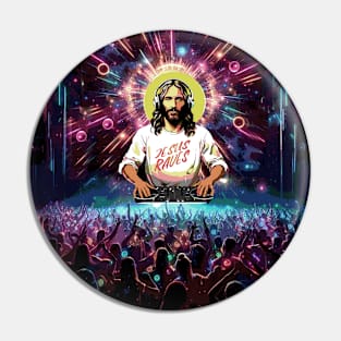 DJ Jesus Raves Music Love Pin