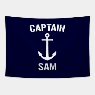 Nautical Captain Sam Personalized Boat Anchor Tapestry