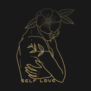 Self love - Self worth Flower Silhouette T-Shirt