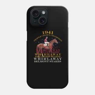 1941 Triple Crown Champion Whirlaway horse racing design Phone Case