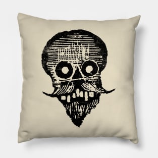 Posada Calavera with Beard & Mustache Pillow