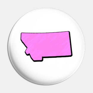 Pink Montana Outline Pin