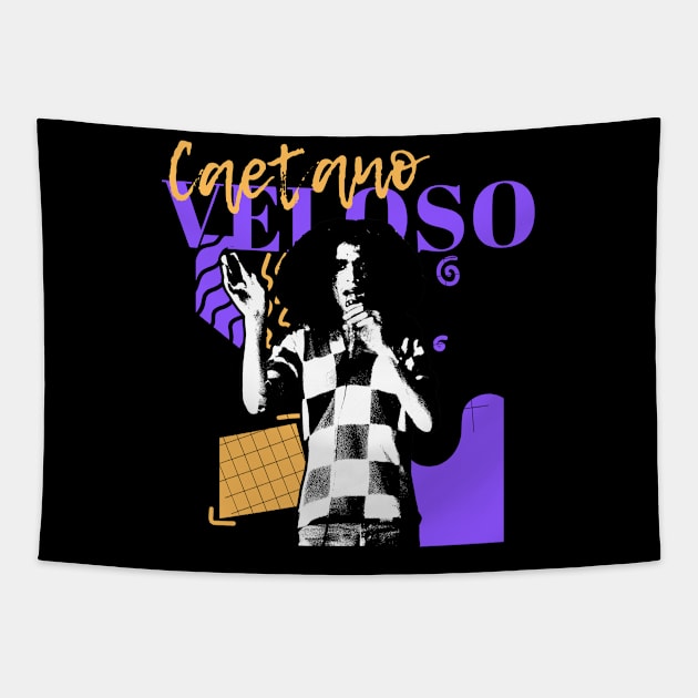 Caetano veloso retro style Tapestry by FlowersVibes