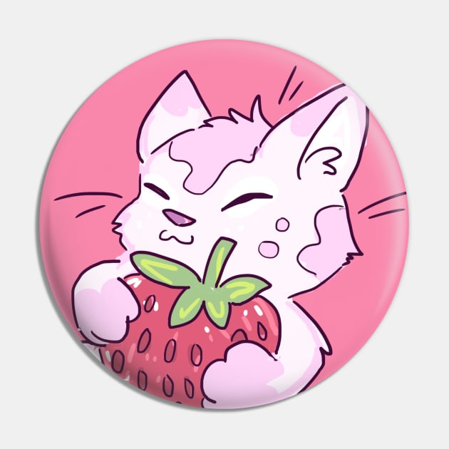 Strawberry Cat Pin by sky665