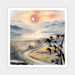 Korean painting, beautiful ink painting Magnet