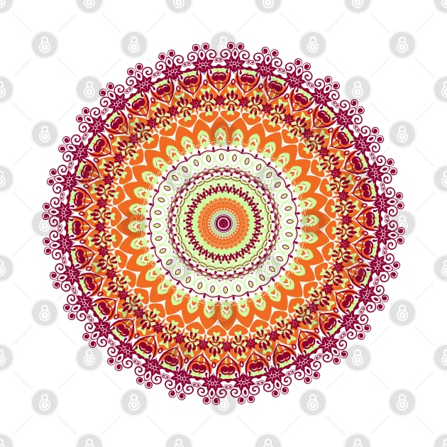 Orange Spice Mandala by InspiraImage