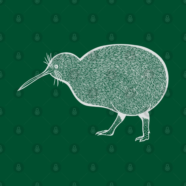 Kiwi Bird - detailed hand drawn bird design by Green Paladin