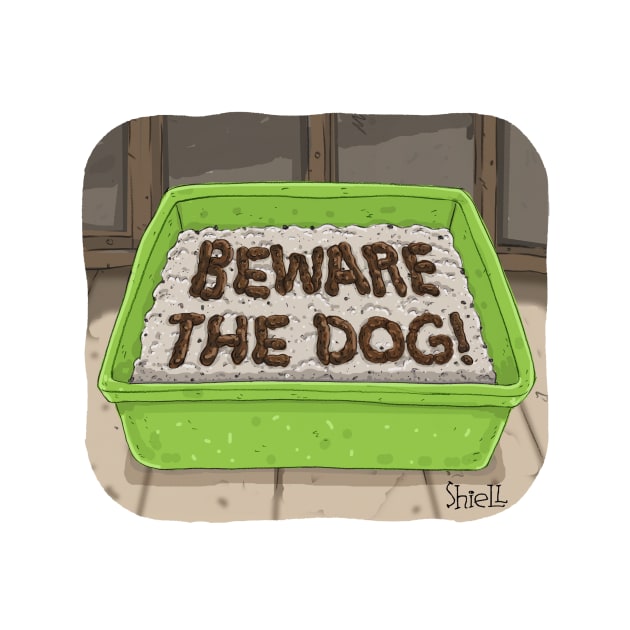 “BEWARE THE DOG” LITTER BOX by macccc8