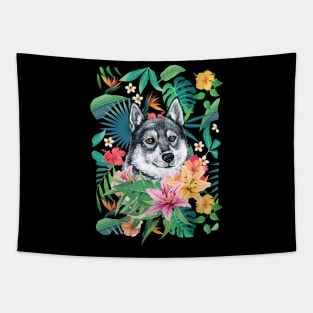 Tropical Siberian Husky 9 Tapestry