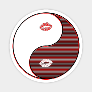 yin yang balance harmony design eastern philosophy lips Magnet