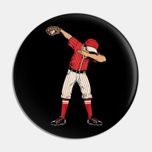 Dabbing Baseball Catcher Gift Shirt Men Boys Kids Pin