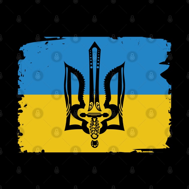 Ukrainian flag and emblem by Krapka Designs