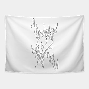 crystalized flower white line Tapestry