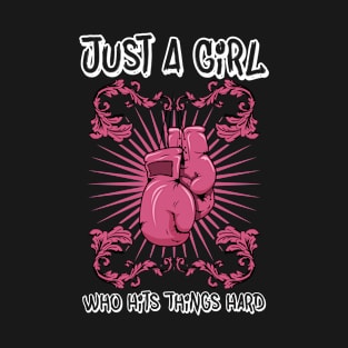 Just a Girl who hit things Hard Vintage Boxer Boxing Gloves T-Shirt