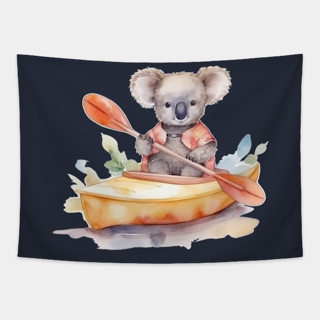 kayaking koala Tapestry by Tees of Joy