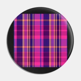 Vaporwave Aesthetic Conall 1 Hand Drawn Textured Plaid Pattern Pin