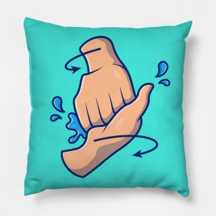 Washing hand cartoon 5 Pillow