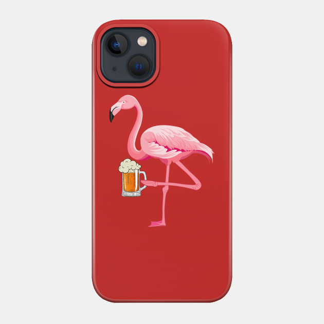 FLAMINGO BEER DRINKING - Flamingo Beer Drinking - Phone Case