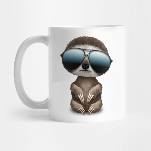 Cool Baby Sloth Wearing Sunglasses Baby Sloth Mug Teepublic
