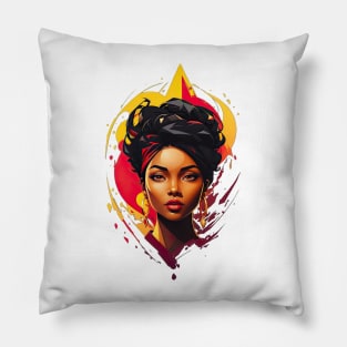 art of an black woman head Pillow