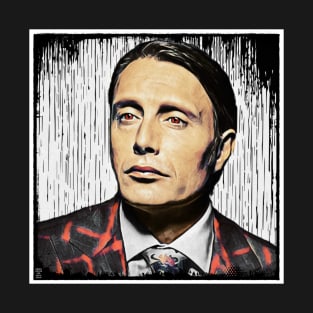 Hannibal Red Eyes with Drip Paint Background T-Shirt