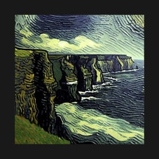 Cliffs of Moher, Ireland, in Van Gogh's style T-Shirt