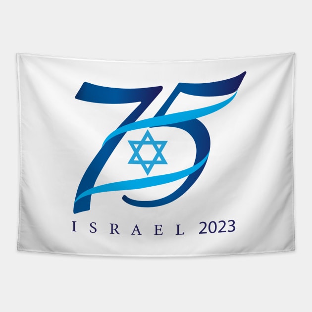 Happy Israel Independence Day Blue Star of David 75th Anniversary celebration Event 2023 Yom Ha'Atzmaut Tapestry by sofiartmedia