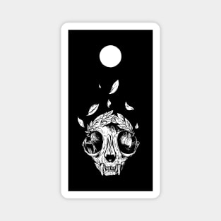 The concept of winning (lucky cat skull + laurel wreath) dark Magnet